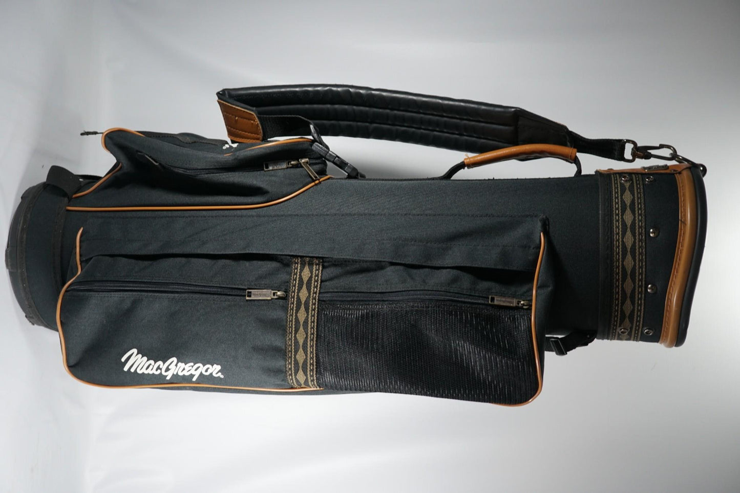MacGregor Cart Bag / Black and Brown / With Rainhood
