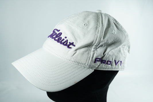 Titleist Pro V1 FJ Golf Hat / White and Purple