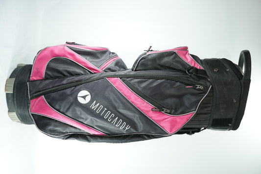 Motocaddy Lite Series Cart Bag / Black and Pink / With Rainhood