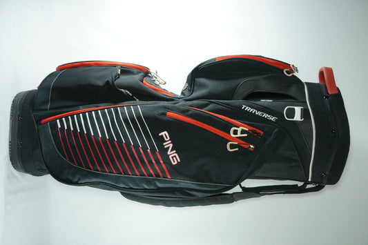 Ping Traverse Cart Bag / Black and Red / With Rainhood