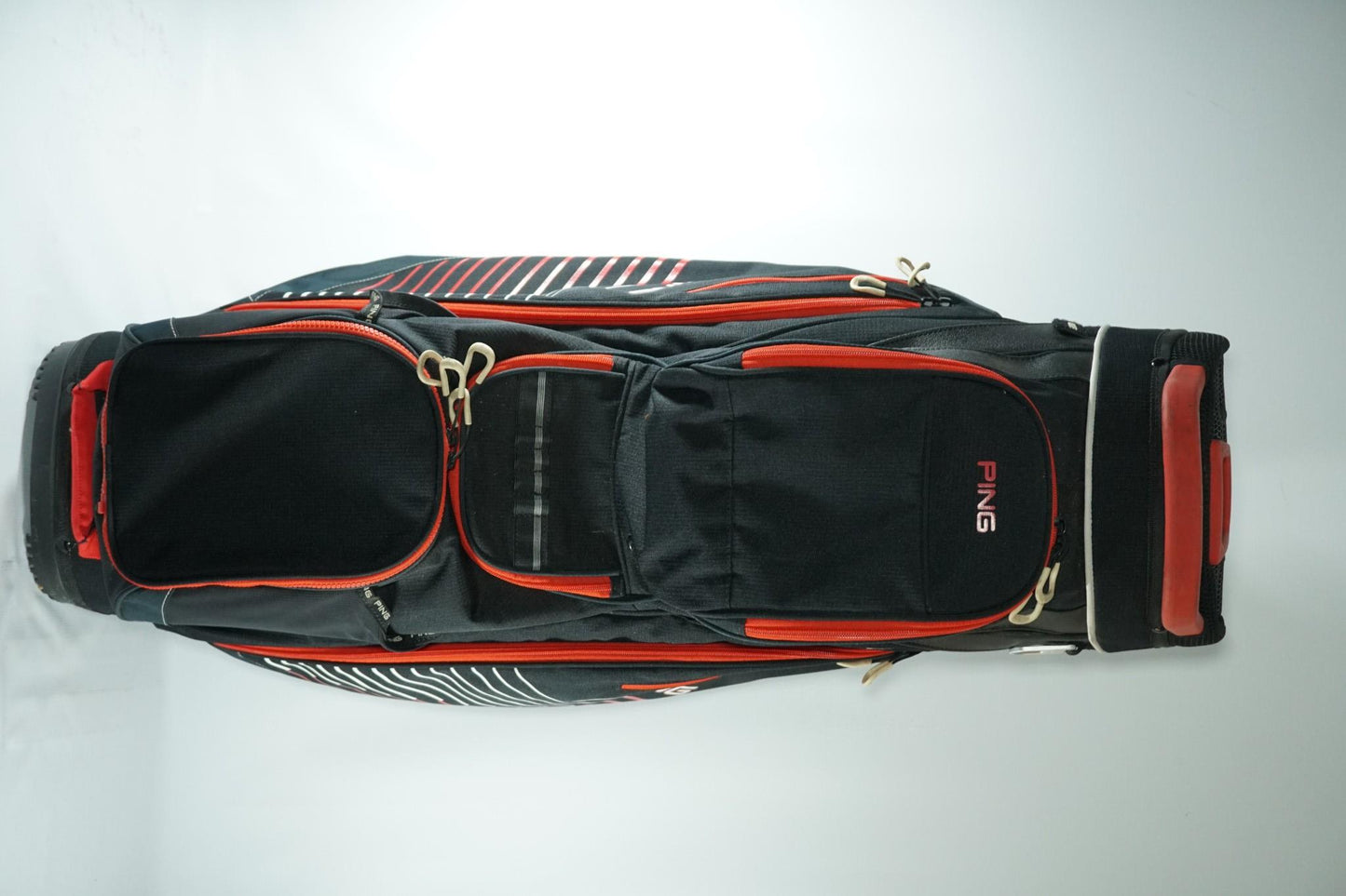 Ping Traverse Cart Bag / Black and Red / With Rainhood