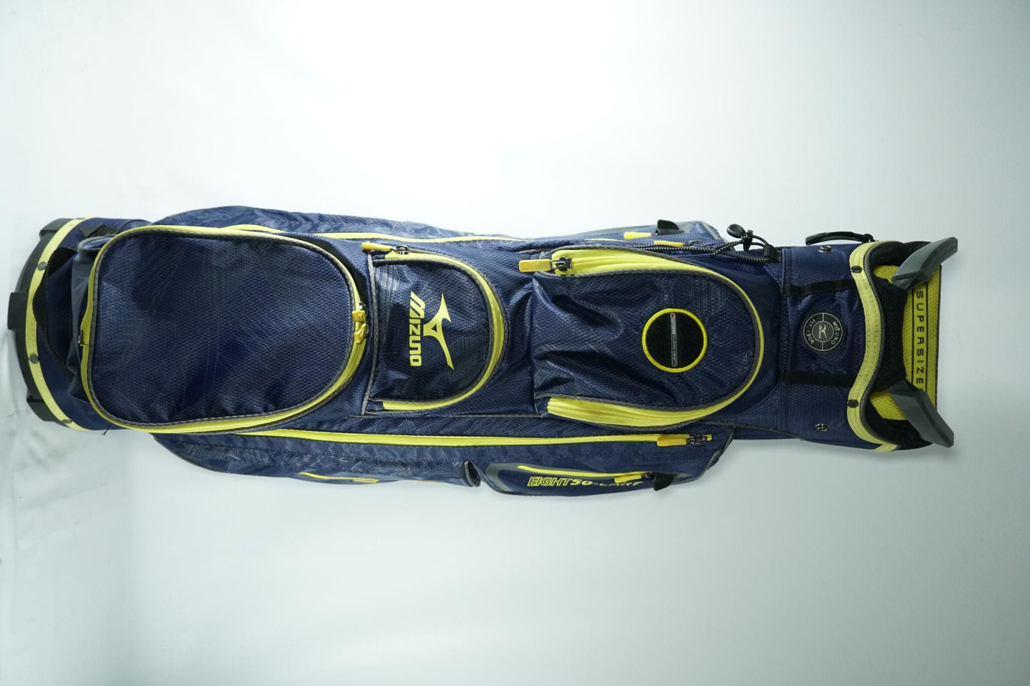 Mizuno Eight50 Cart Bag / Navy and Yellow / With Rainhood